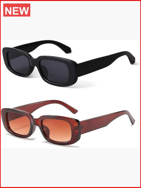 Retro Rectangle Sunglasses with UV400 Protection Driving Glasses main image 5